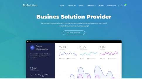 Шаблон дизайна блога "BizSolution" - фото к элементу №5 от 01.01.2019