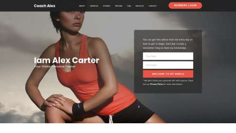 Шаблон дизайна лэндинга "Coach Alex" - фото к элементу №17 от 01.01.2019