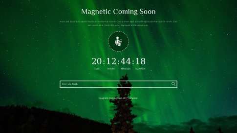 Шаблон дизайна заглушки сайта "Magnetic Coming Soon" - фото к элементу №13 от 01.01.2019