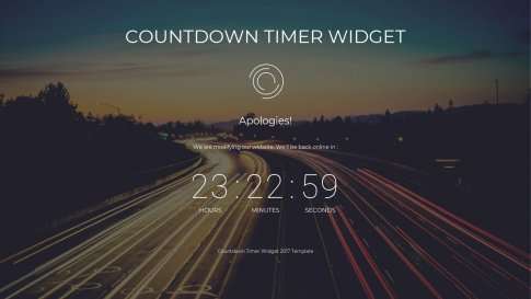 Шаблон дизайна заглушки сайта "Countdown Timer Widget" - фото к элементу №14 от 01.01.2019