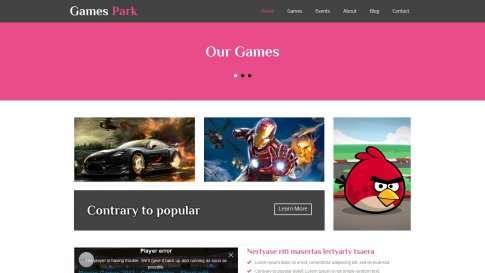 Шаблон дизайна блога "Games Park" - фото к элементу №19 от 01.01.2019