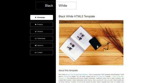 Шаблон дизайна портфолио "Black White" - фото к элементу №3 от 01.01.2019