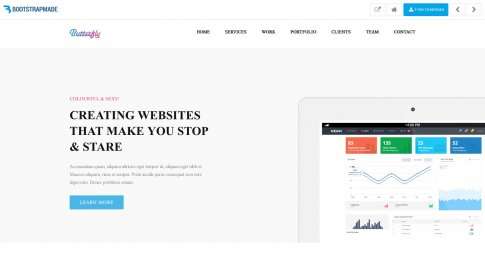 Шаблон дизайна лэндинга "Butterfly" - фото к элементу №5 от 01.01.2019