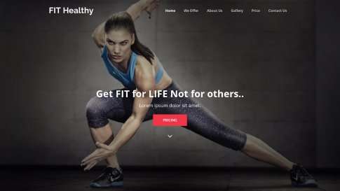 Шаблон дизайна лэндинга "Fit Healthy Fitness" - фото к элементу №7 от 01.01.2019